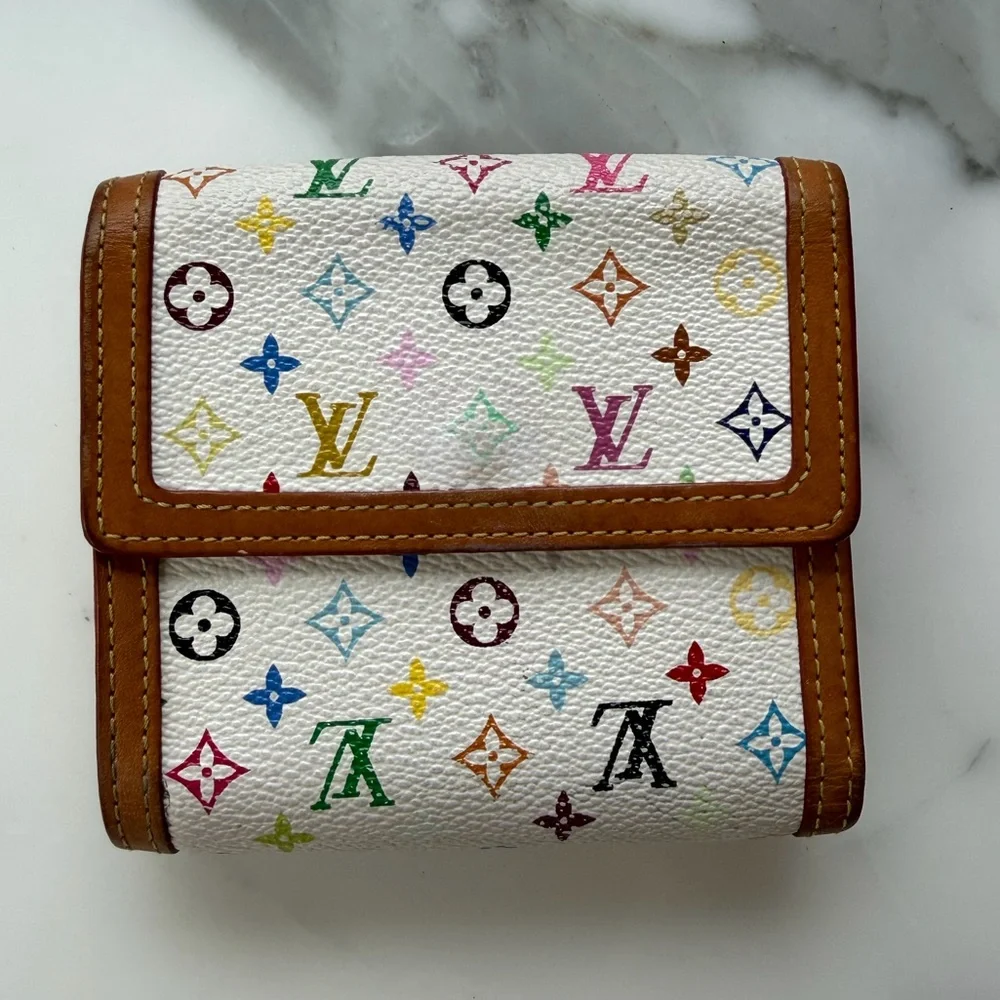 Louis Vuitton Murakami Multicolor White Elise Wallet Y2K Rare LV - Picture 2 of 9